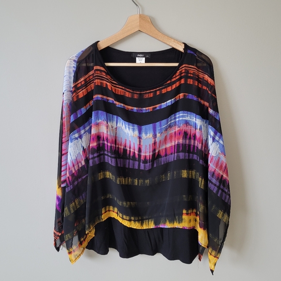 Chiffon print artistic overlay top - Picture 4 of 6